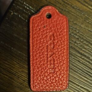 Coach Red Leather Tag